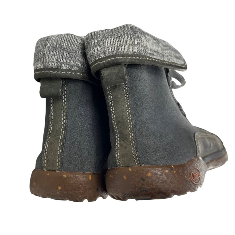 Chaco Women's Gray Waterproof Leather Ankle Boots Wool Collar Size 8 Outdoor - Picture 10 of 16